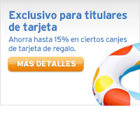 ¡Ahorra hasta 15% en ciertos canjes de tarjetas de regalo!